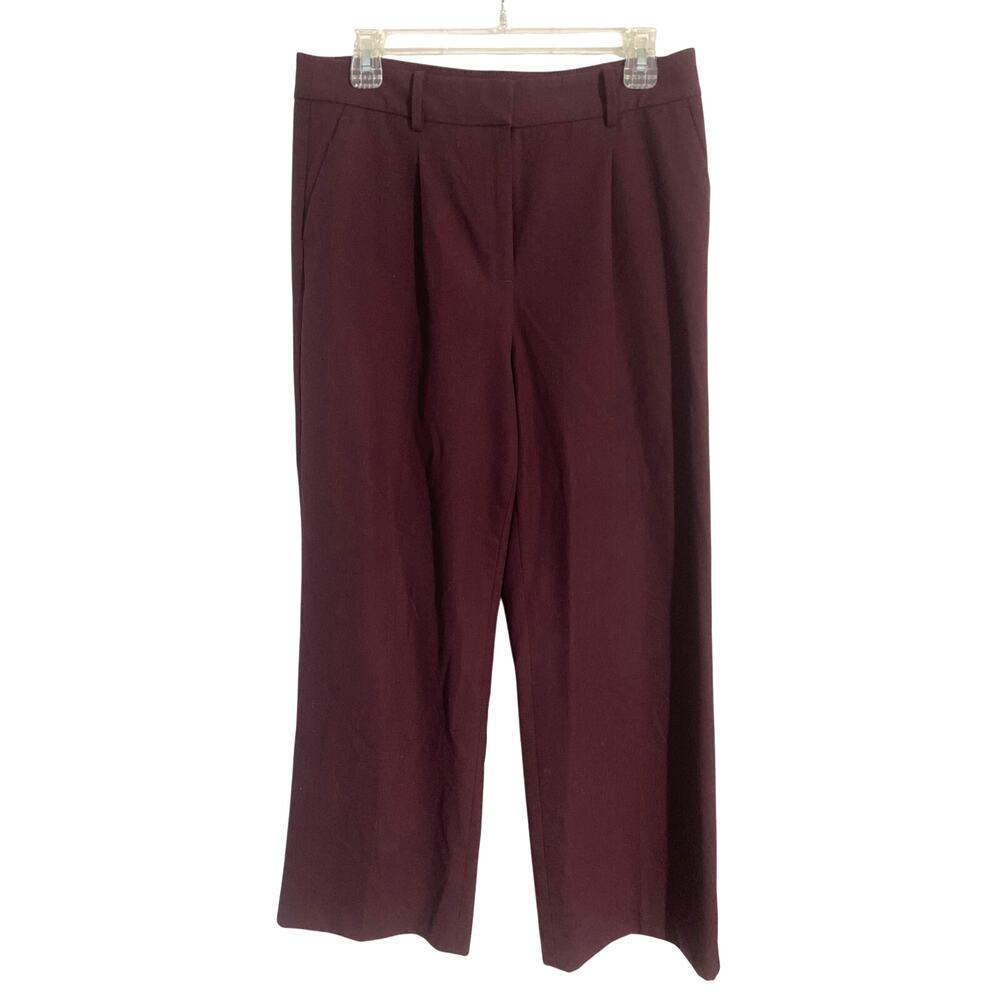 Talbots wide leg trousers women’s size 8P burgundy wool blend career office